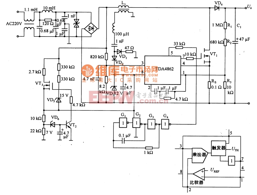 TDA4862高频有源滤波器电路图