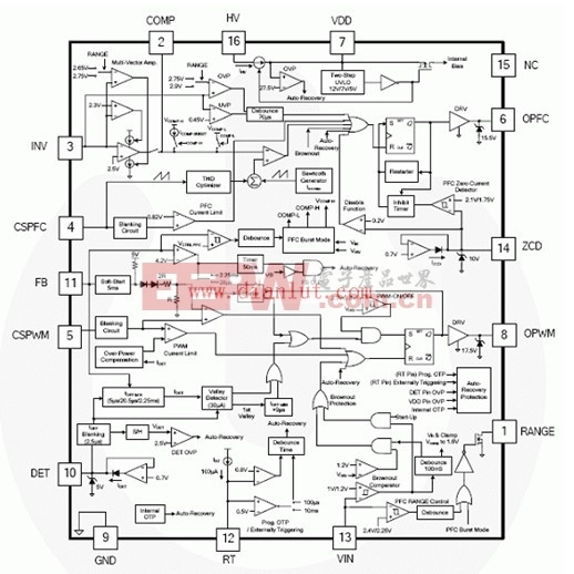 FAN6920MR结构图和应用电路