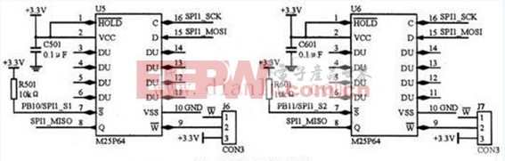 M25P64存储器电路设计