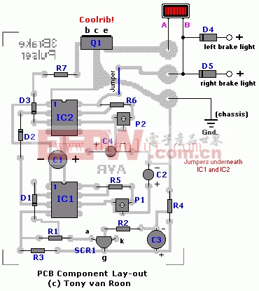 脉冲第三制动灯电路PCB图