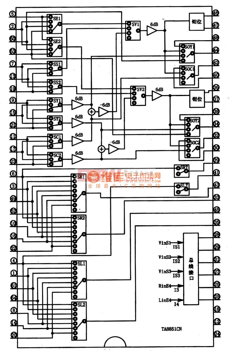 TA8851N集成块的内电路方框图