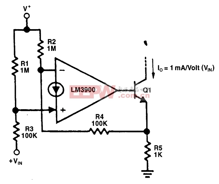电压控制的电流吸收端电路
