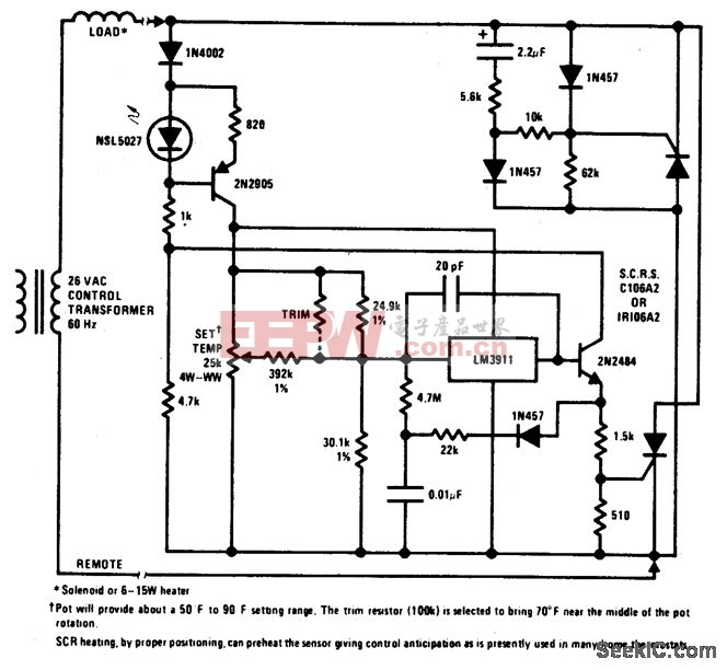 两线远程交流电子温控器（燃气或燃油炉控制）
