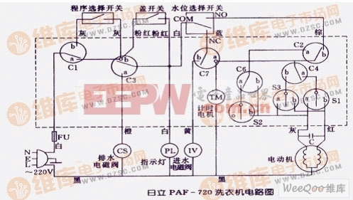 日立PAF-720洗衣机电路图