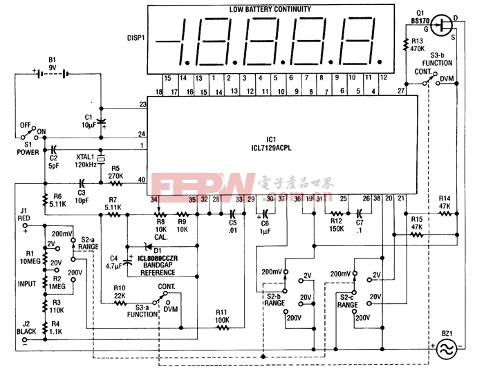 单芯片数字电压表 -检测其他电路图-电子产品世界