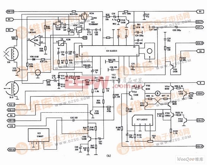 Technical028型电话答录机电路图(b)