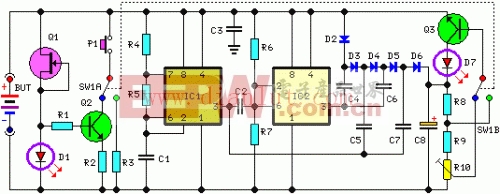 自供电快速电池测试仪电路原理图