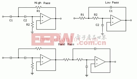 二阶滤波器运算放大器电路原理图