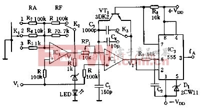简易电压频率变换器工作原理图2