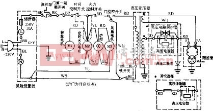 LG电子MS-2576T MS-2586T机械式微波炉电路原理图