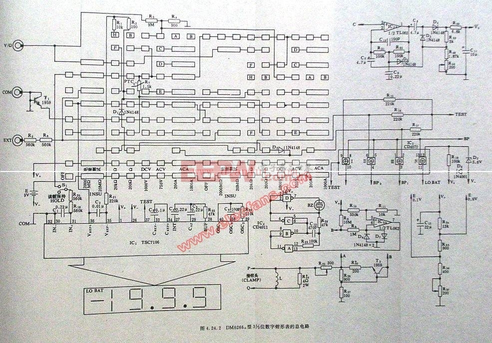 DM6266型数字钳形表电路原理图