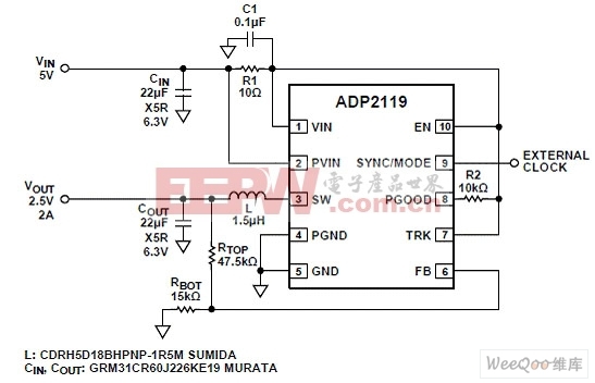 ADP2119典型应用电路（一）