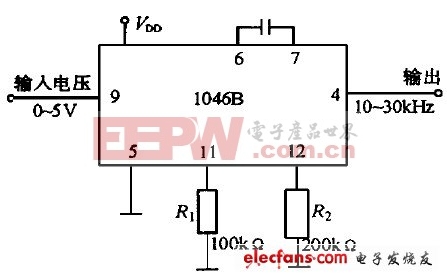 MC1046B构成的电压频率转换器电路