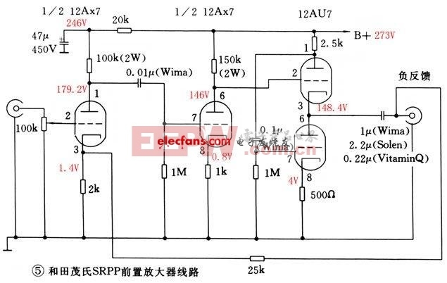 5种常见电子管前级制作电路