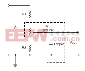 Figure 1. Typical Digital Poteniometer circuit configuration.