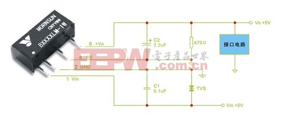 B0505LM-1W 典型应用电路  