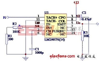 温度控制接口电路（频压转换电路）