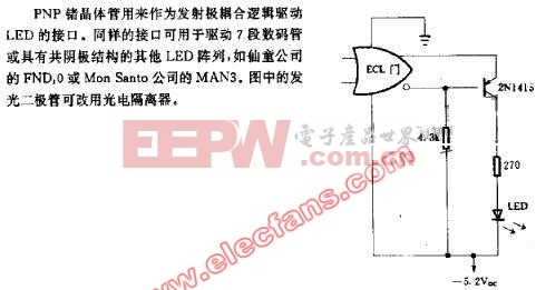 ECL至(转)LED的接口电路图