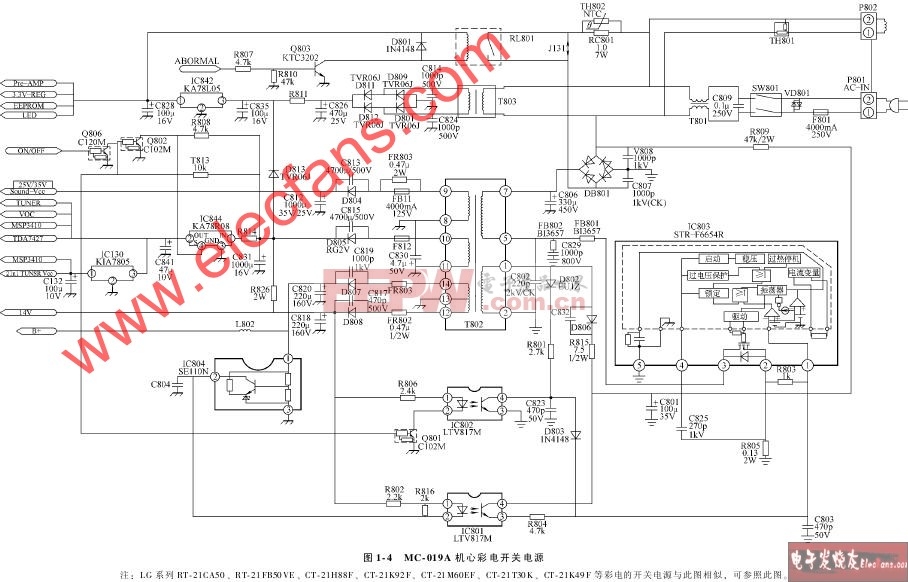 lg mc-019a机心彩电开关电源电路