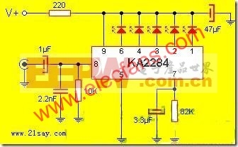 KA2284 LED电平指示电路图  www.elecfans.com