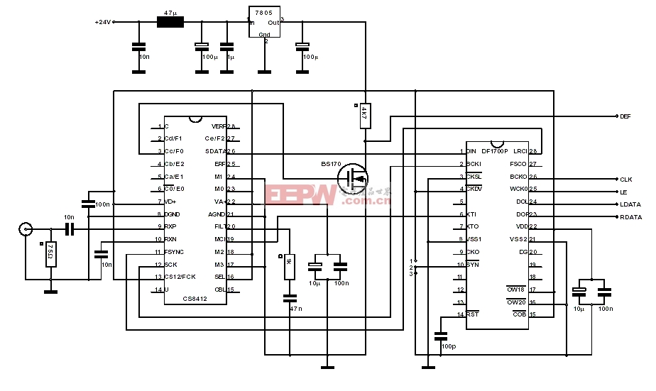 CS8412+PCM63经典DAC电路电原理图