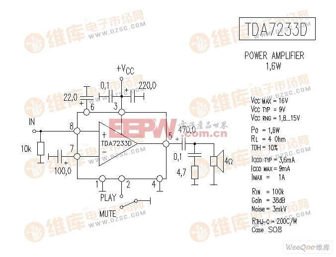 TDA7233D 音响IC电路