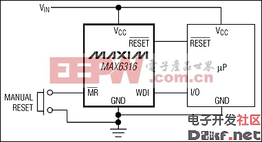 MAX6316,MAX6316M,MAX6317,MAX6318,MAX6319,MAX6320,MAX6321,MAX6322:典型工作电路