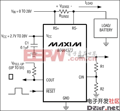 MAX4373、MAX4374、MAX4375：典型工作电路