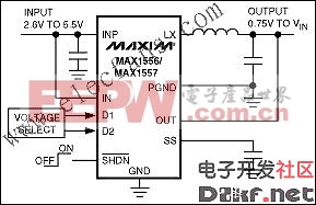 MAX1556/MAX1556A/MAX1557  PWM降压型DC-DC转换器 