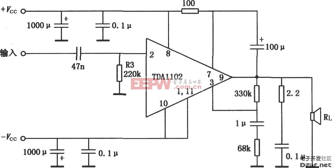 TDA1102 20WHi-Fi功率放大电路