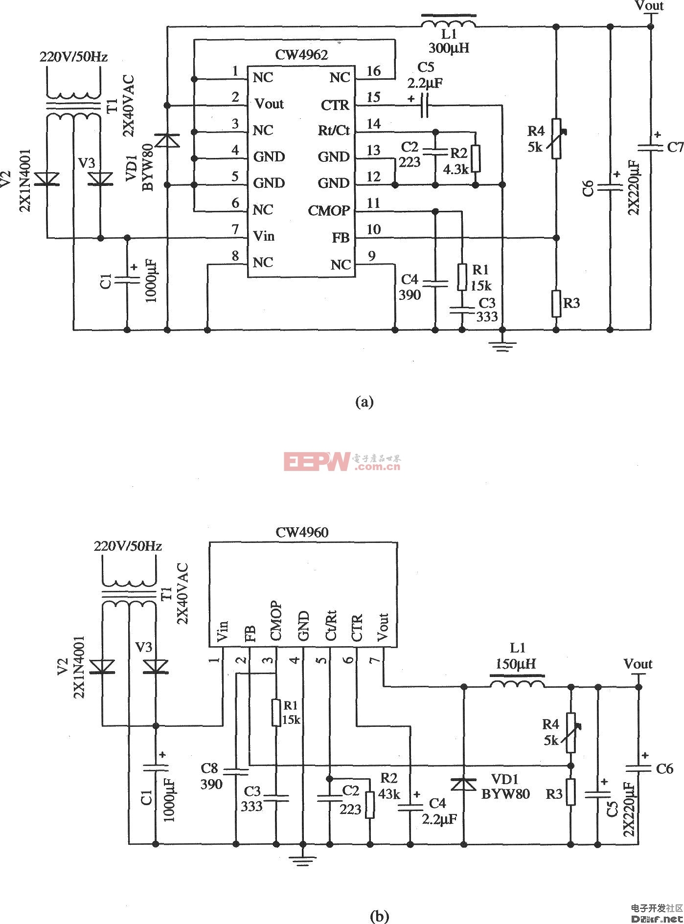 工频变压器对交流220V电网电压降压、整流、滤波后作为前级输入电