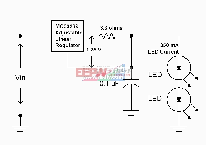 LM317或者MC33269制作的大功率LED恒流驱动电路  LM317(MC33269)LED DRIVER