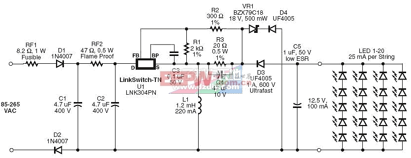 220v照明led灯电路图_220v_led照明灯电路