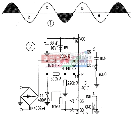 CD4017鱼缸增氧泵控制电路图Pump control circuit
