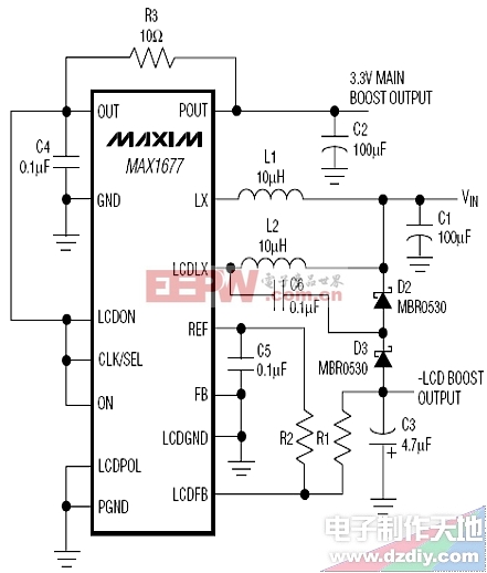MAX1677负压发生电路