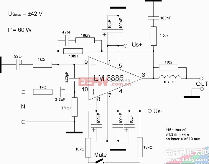 LM3886典型应用电路
