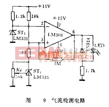 LM335气流检测电路图