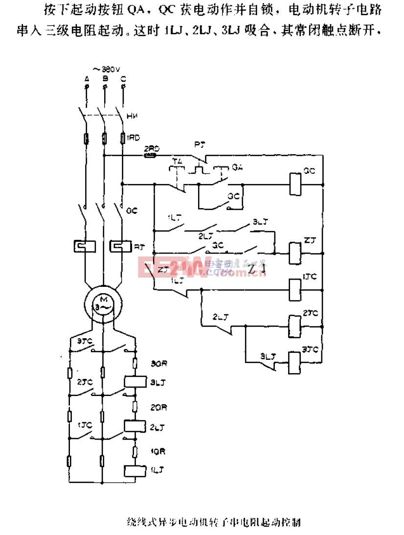 绕线式异步电动机转子串电阻起动控制电路图.gif