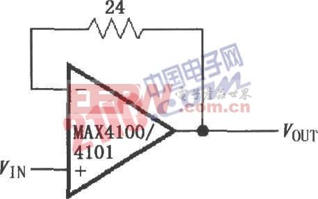 由MAX4100／4101构成的单位增益缓冲电路图