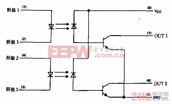 HCPL2530／HCPL2531型光耦合器／光隔离器电路-原理图.gif