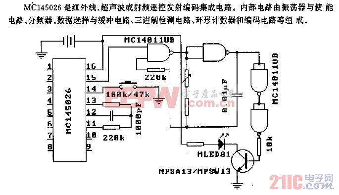 MC145026（通用）红外线、超声波或射频遥控发射编码电路.gif