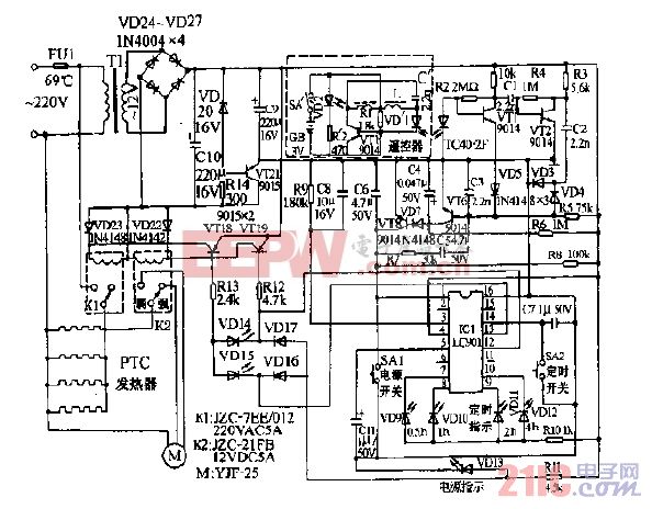 三乐牌NSP-120型遥控式电暖器电路图.gif
