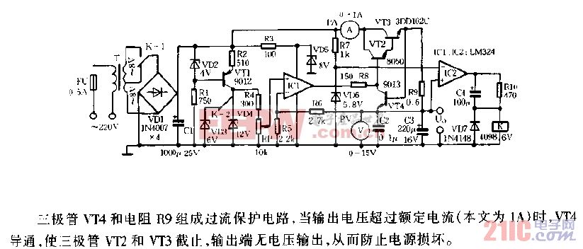 0-12V可调直流稳压电源电路图.gif