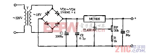 MC7805与TL431组成的可调稳压电源.gif