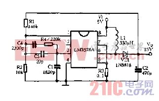 LM3578A用作升压的稳压器电路图.gif
