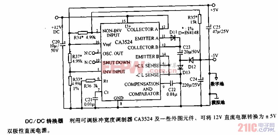 CA3542组成的DC-DC变换器电路图.gif