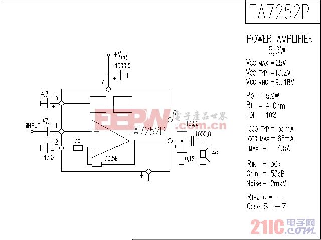 TA7252P音响IC电路图.gif