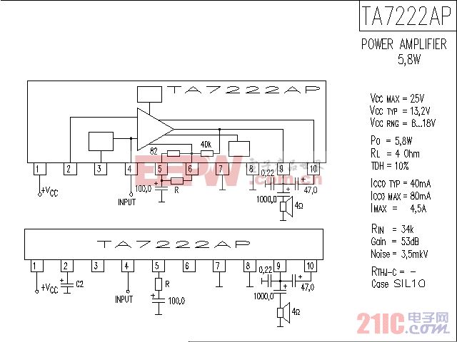 TA7222AP音响IC电路图.gif