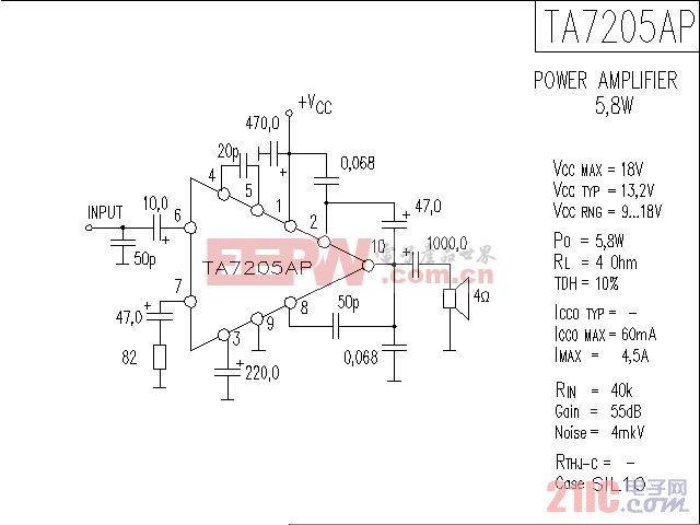 TA7205AP音响IC电路图.gif