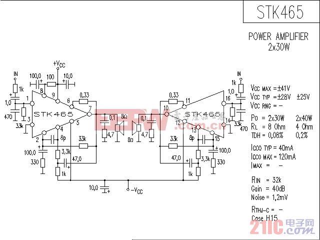 STK465音响IC电路图.gif